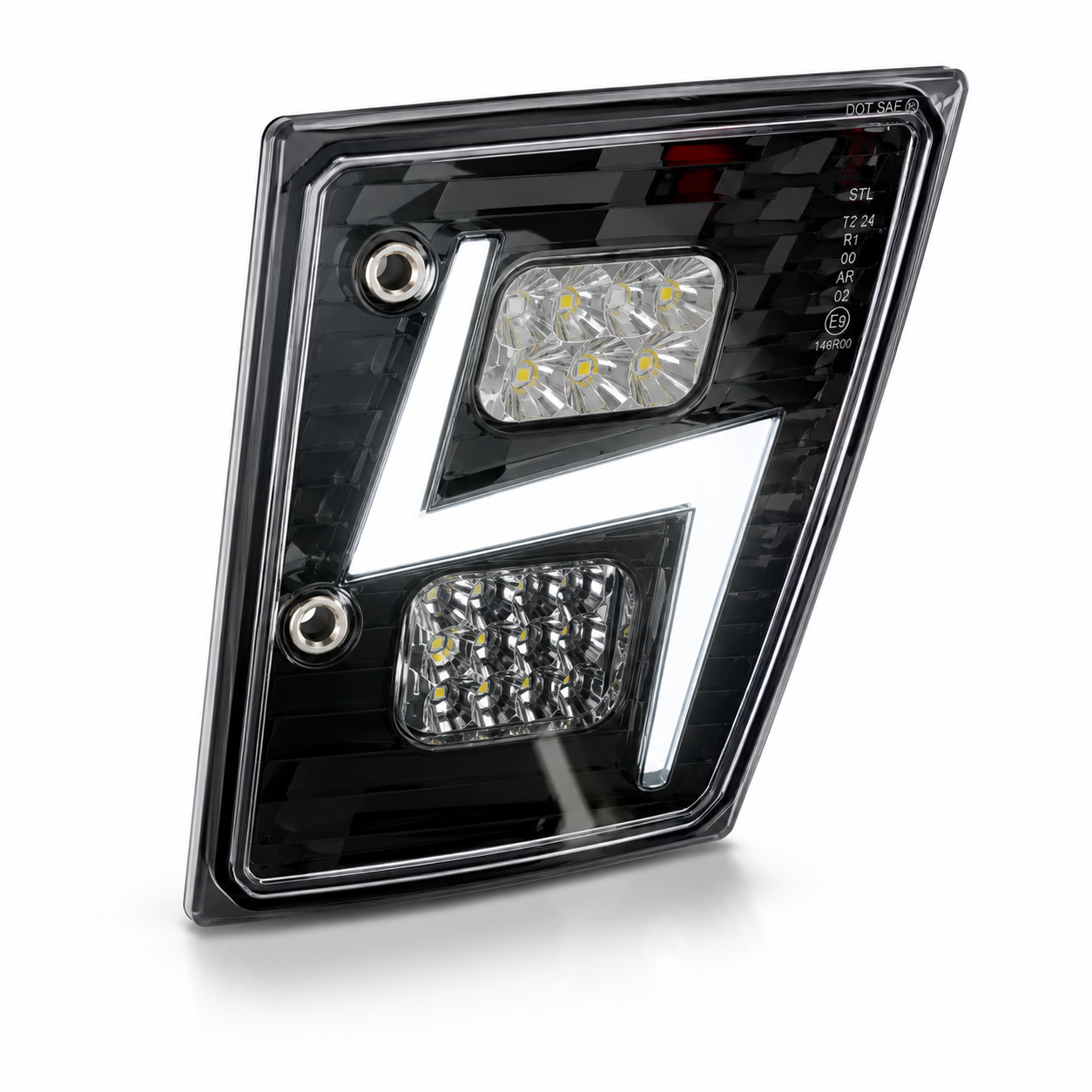 Par Faros P/defensa Volvo 3era Gen Tipo Rayo /led (negro)