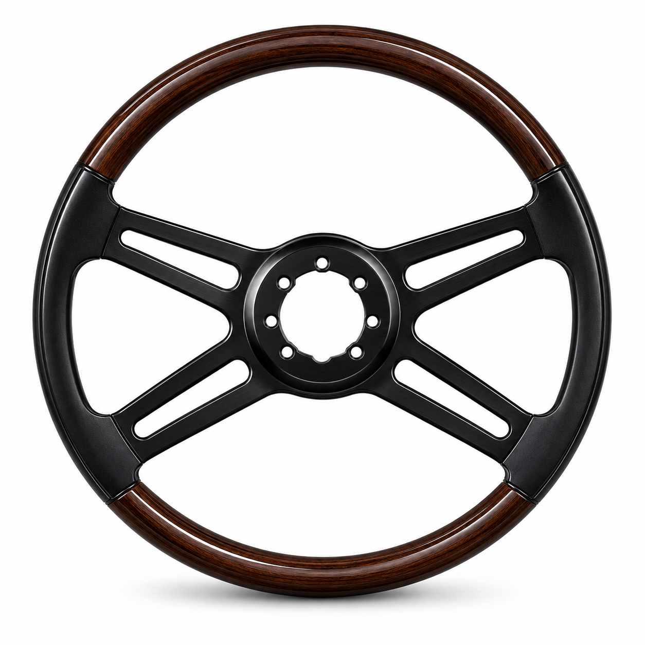 Volante De 18  Universal Madera C/piel Tracto-camion