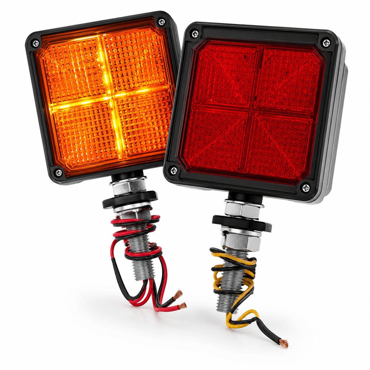 Direccional Led Cuadrada Chica Cuarto/alta/baja/estrobo 2pzs
